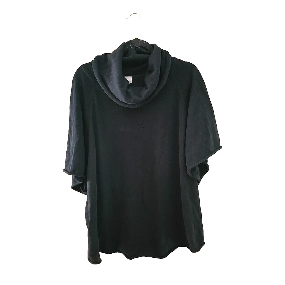 Chico's Black Cow Neck Lightweight Short Sleeve‎ Casual Top Womans Size S/M